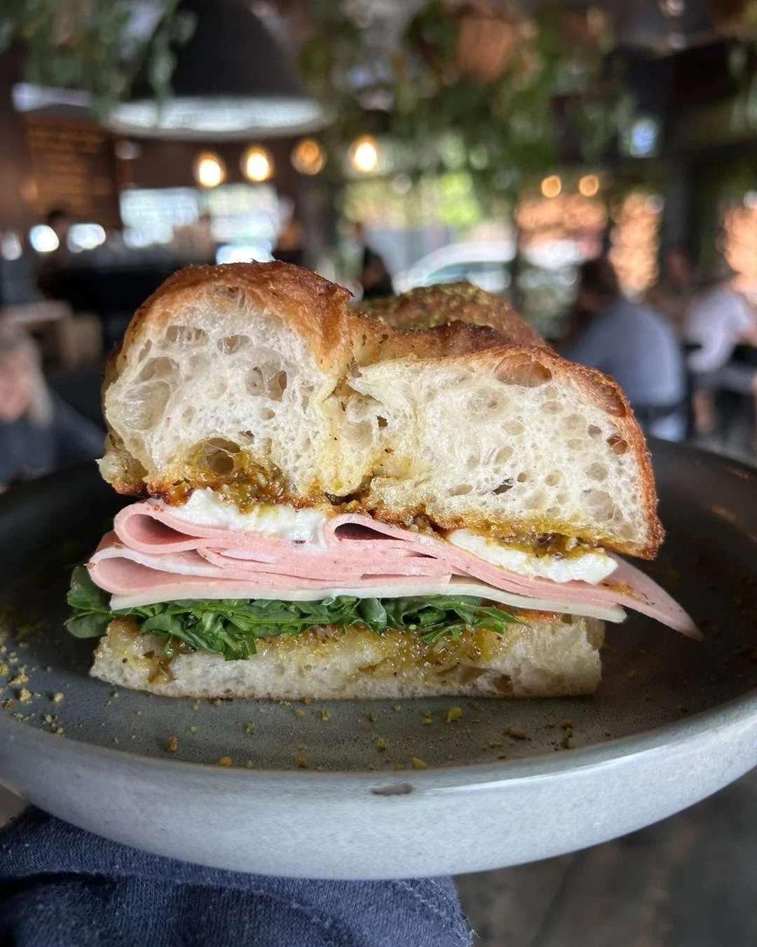 Mortadella focaccia, done right. 🖤