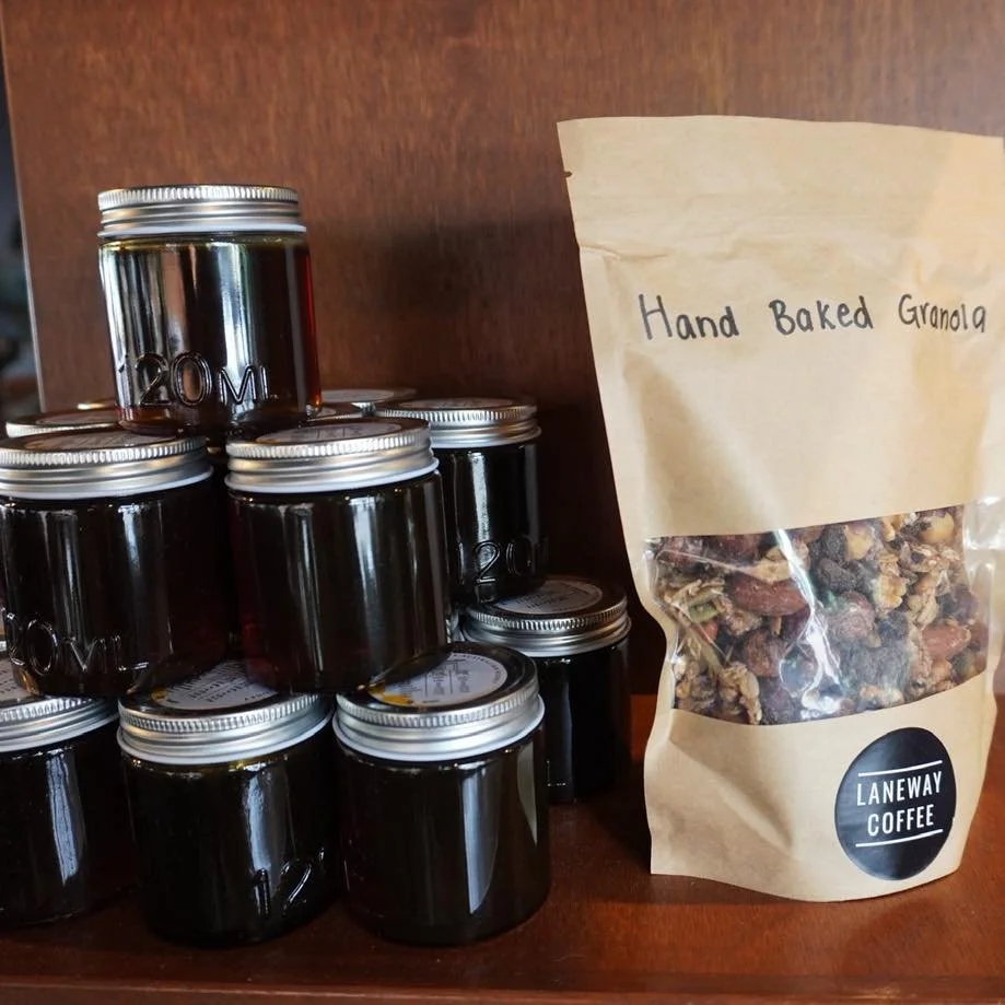 the granola you always ask about
now bagged and ready to take home
don&rsquo;t forget the local honey o