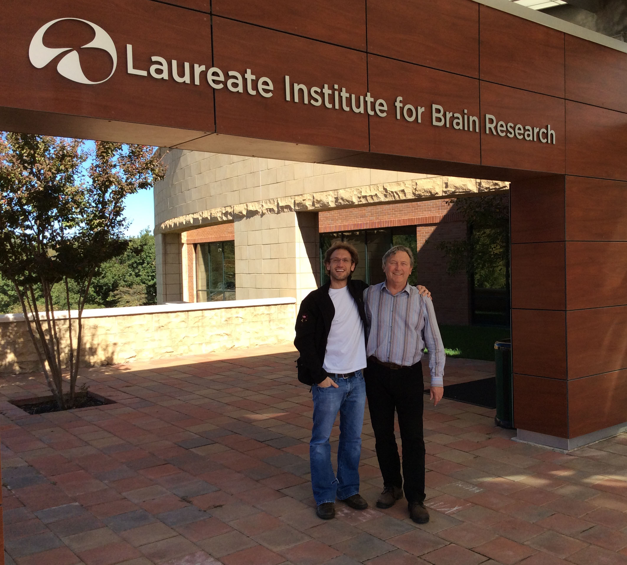 Dr Justin Feinstein and Colin (owner of Floataway) outside LIBR, Tulsa OK. USA