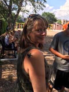 At the Wild Goose Festival ...with my wild goose tattoo.