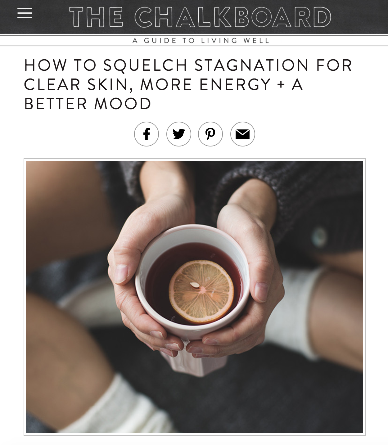HOW TO SQUELCH STAGNATION FOR CLEAR SKIN, MORE ENERGY + A BETTER MOOD