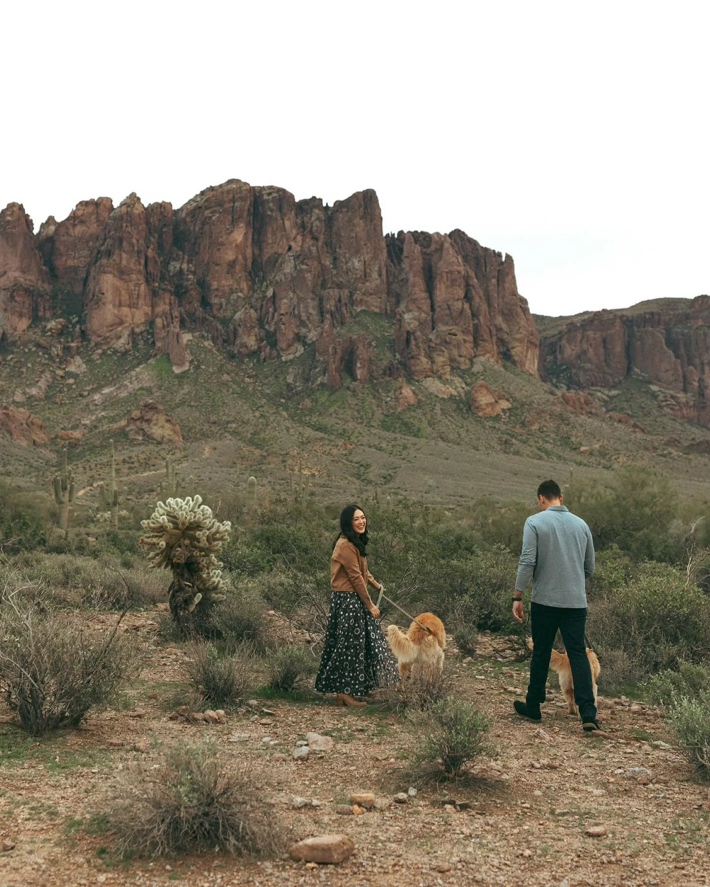 Such a fun evening wandering around the desert with Jessica and Joe and their two pups back in November 🥹