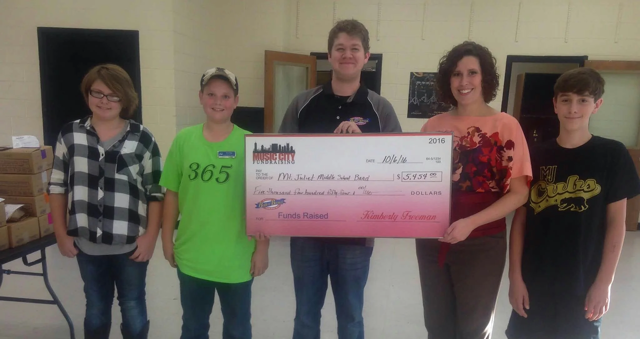 The Mount Juliet Middle School band raised more than $5,400 for instruments and equipment!