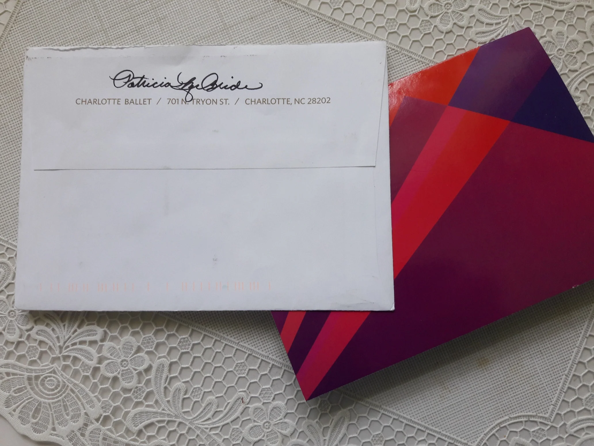 A letter from Patricia McBride...