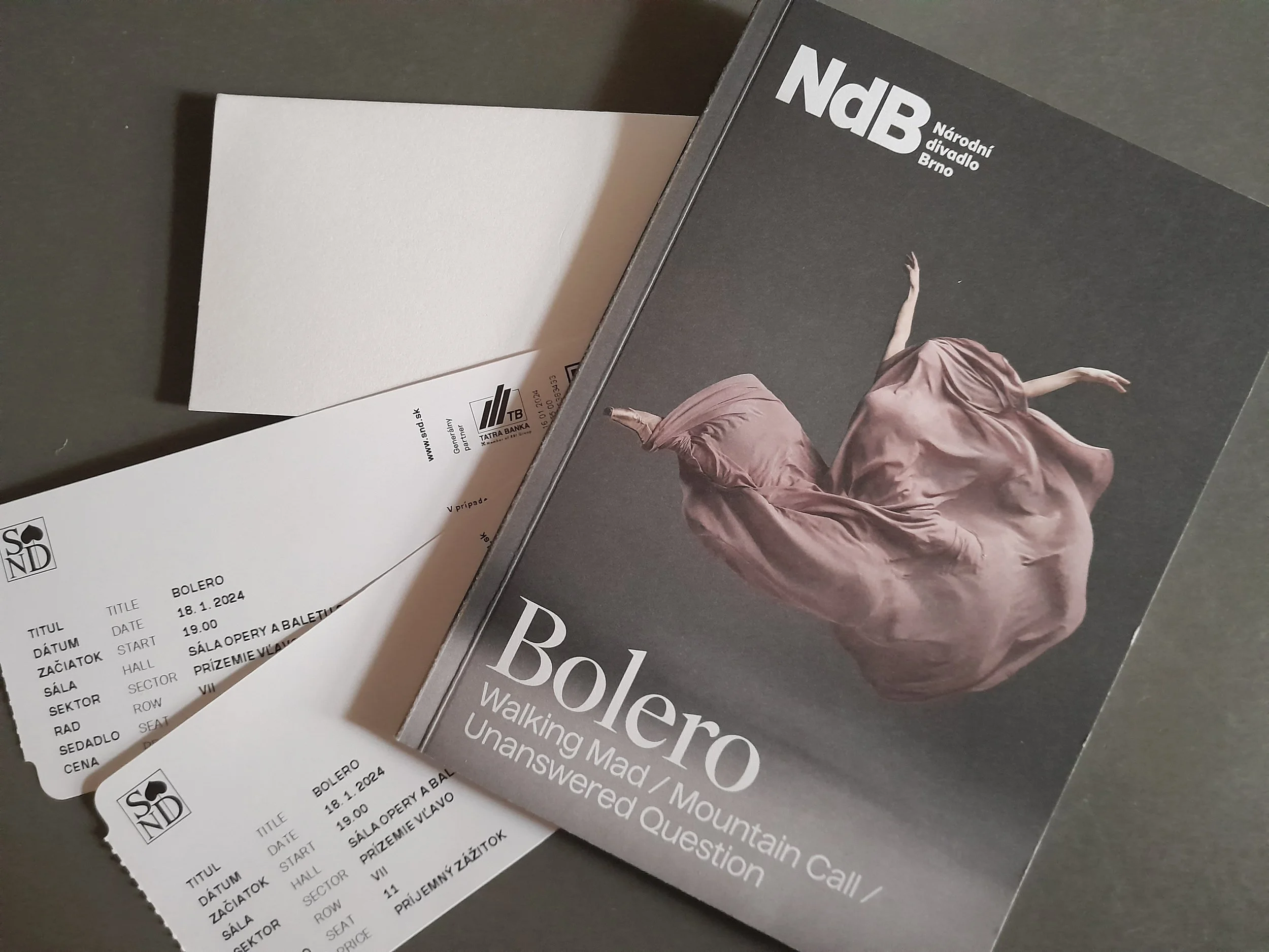 Bolero, National Theatre Brno, (NdB, Národní divadlo Brno, guest appearance at SND – Slovenské Národné Divadlo, Bratislava), January 18th, 2024
