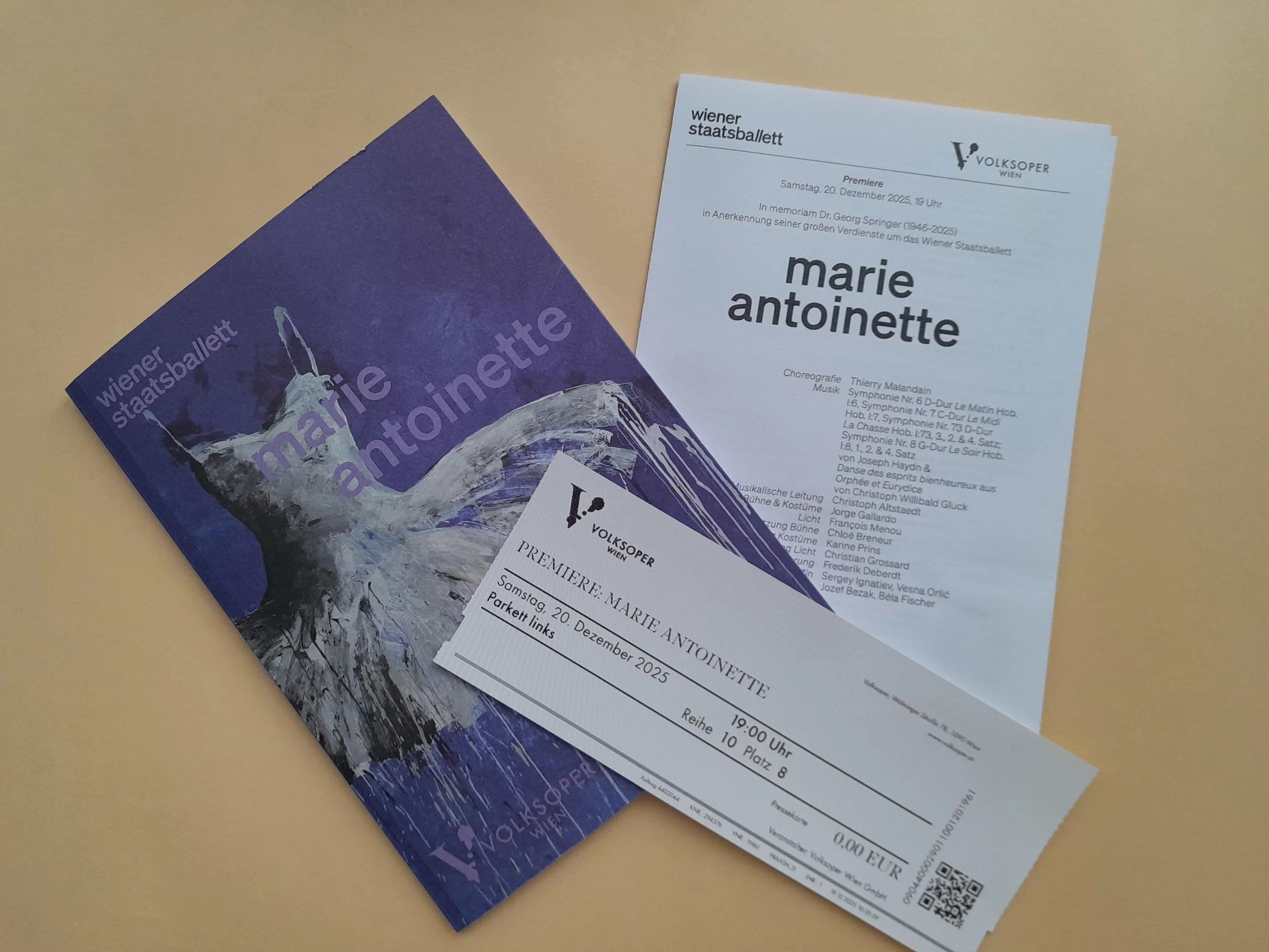  Marie Antoinette, Première, December 20th, 2025: Vienna State Ballet (Wiener Staatsballett), Volksoper.