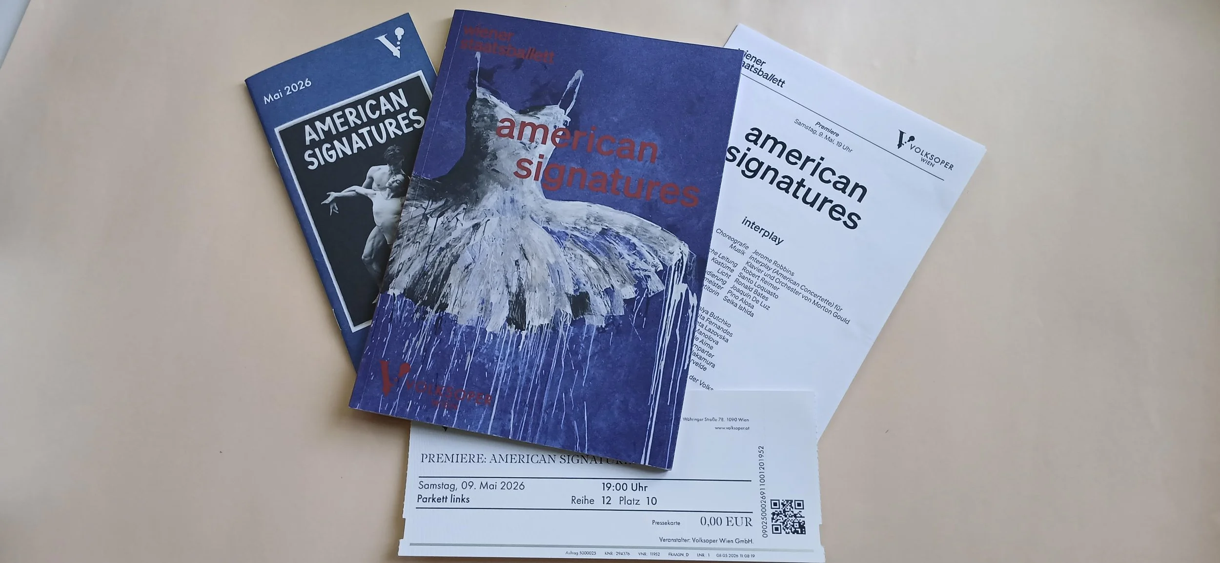 „American Signatures“, Première: Vienna State Ballet (Wiener Staatsballett), May 9th, 2026.