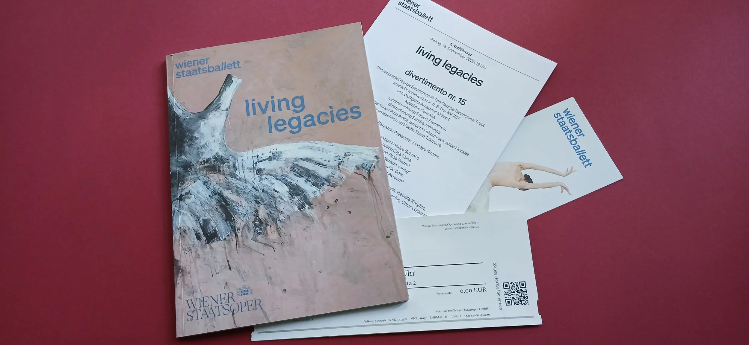 „Living Legacies“, Vienna State Ballet (Wiener Staatsballett), September 18th, 2026.