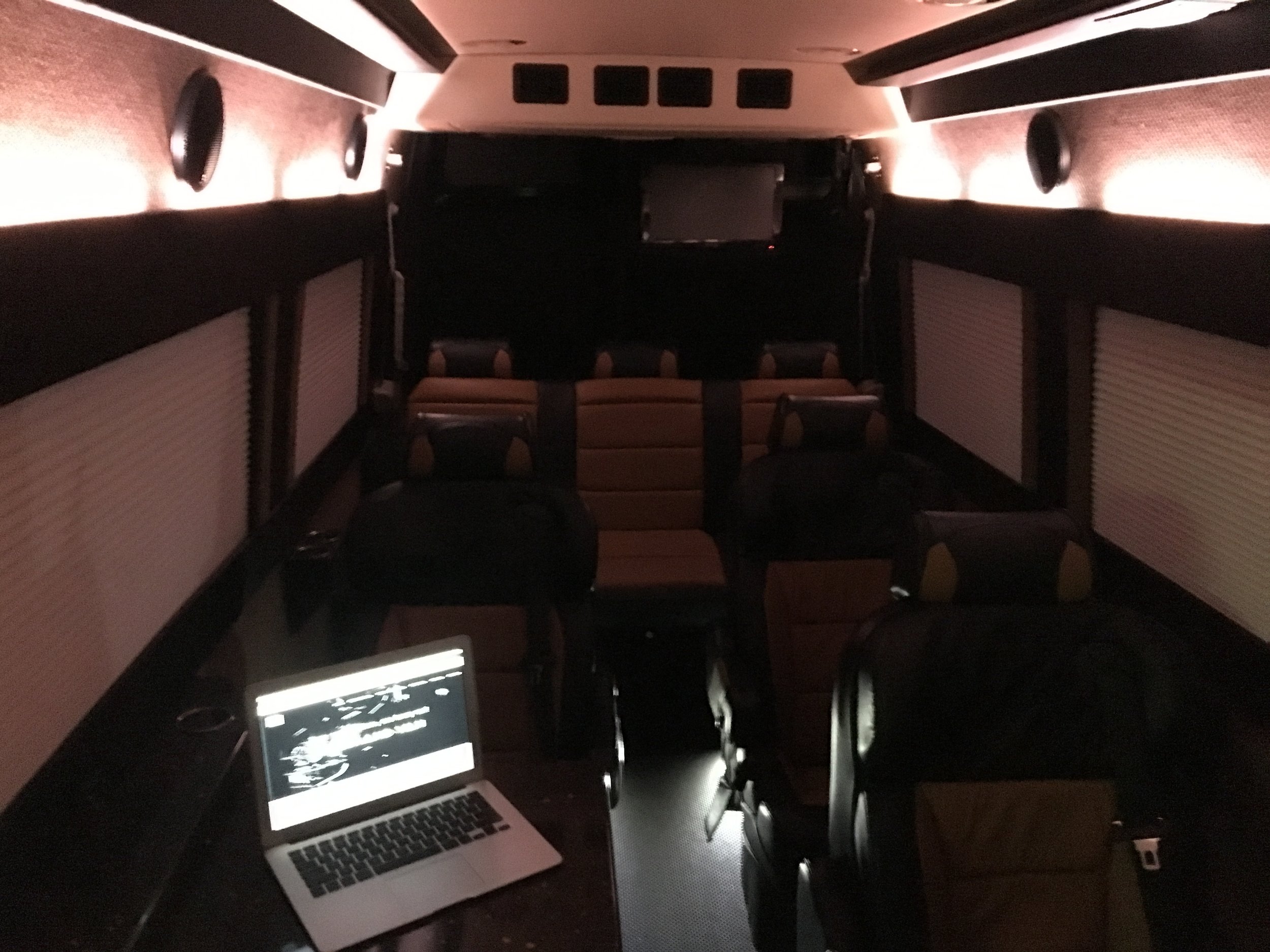 Adjustable lighting and climate controls.  Executive Van, Client Van, Video Village Van, Chase Van, Command Van.