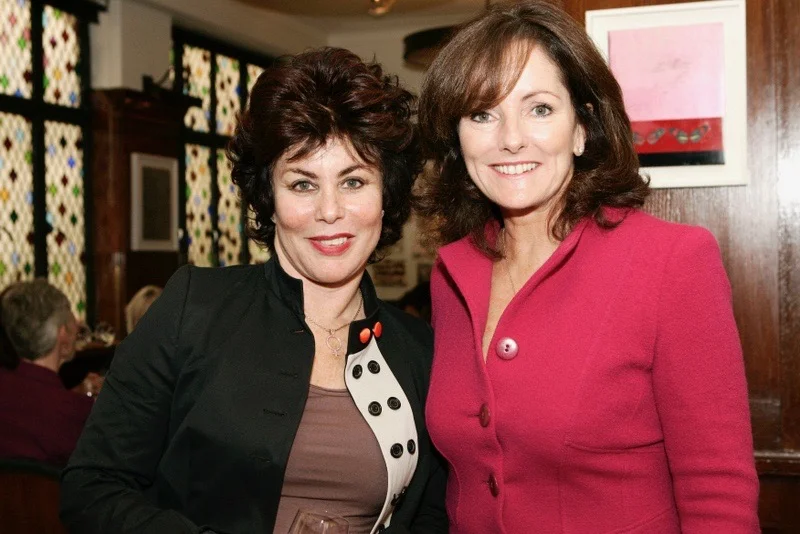 Jacquie Storey introducing Ruby Wax at The Ivy Club ladies lunch