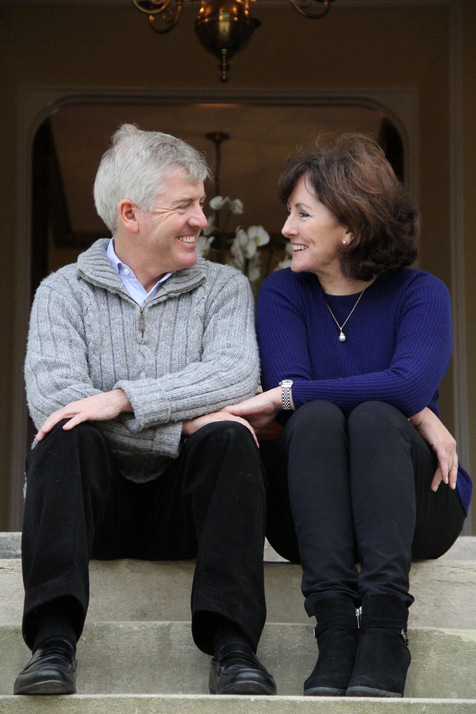 Dr Harry and Jacquie Brunjes on the steps of Folkington Manor