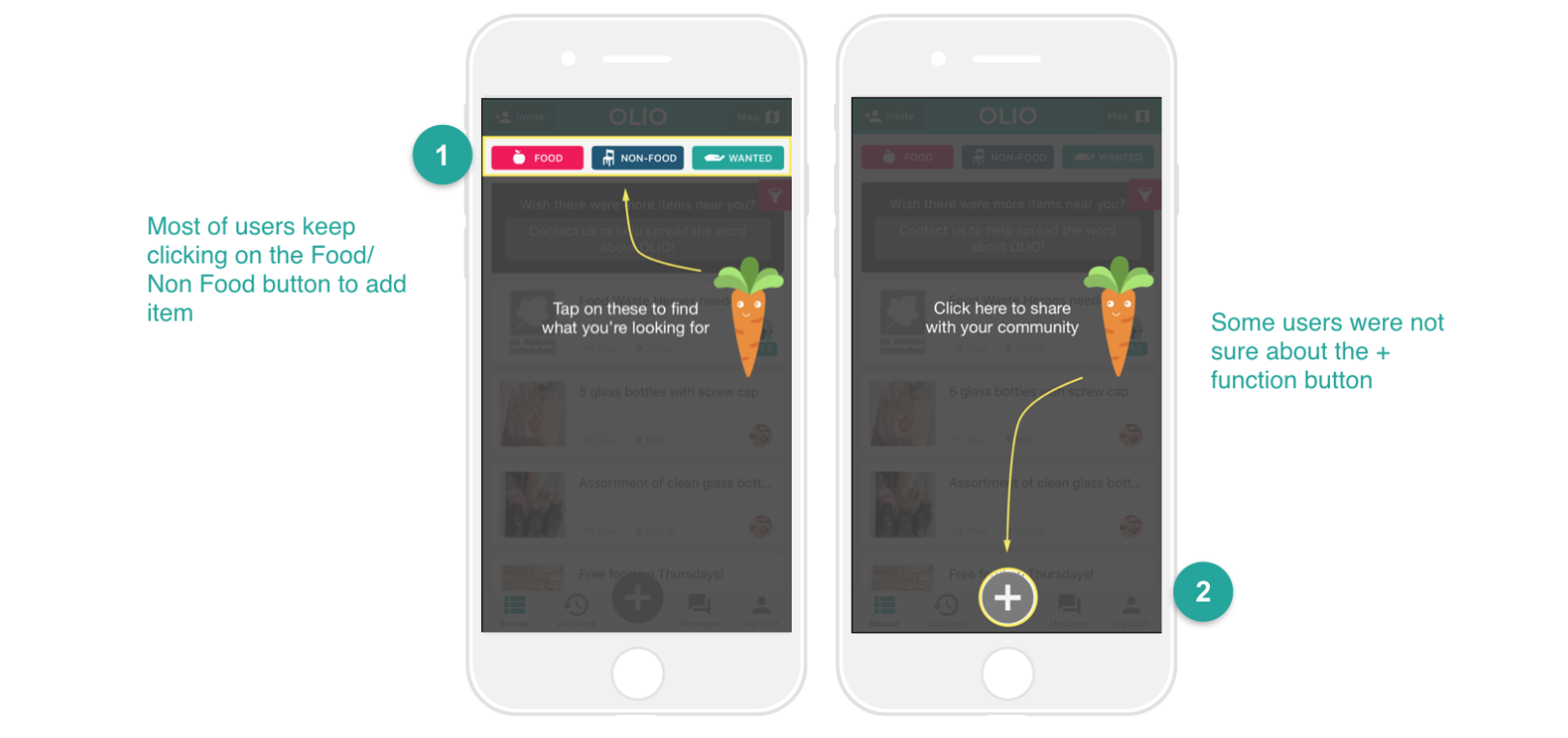 To solve usability issues on the homepage, I suggested to add tooltip using the "little carrot" character. 