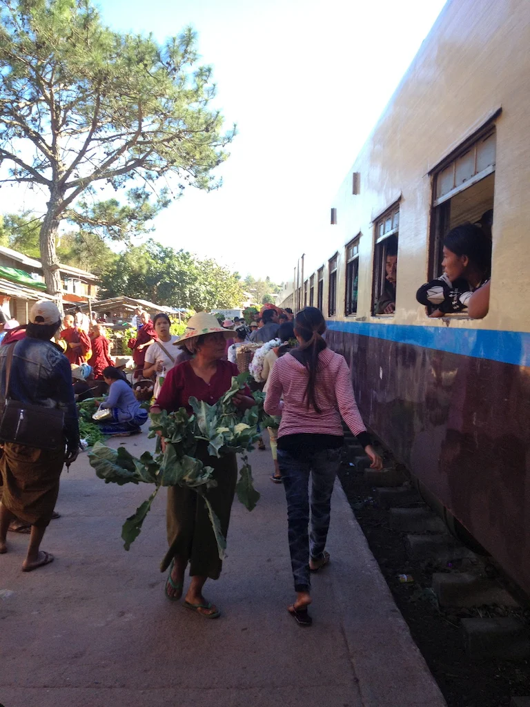 At the train station, you could get all the groceries you need without having to step out of the train