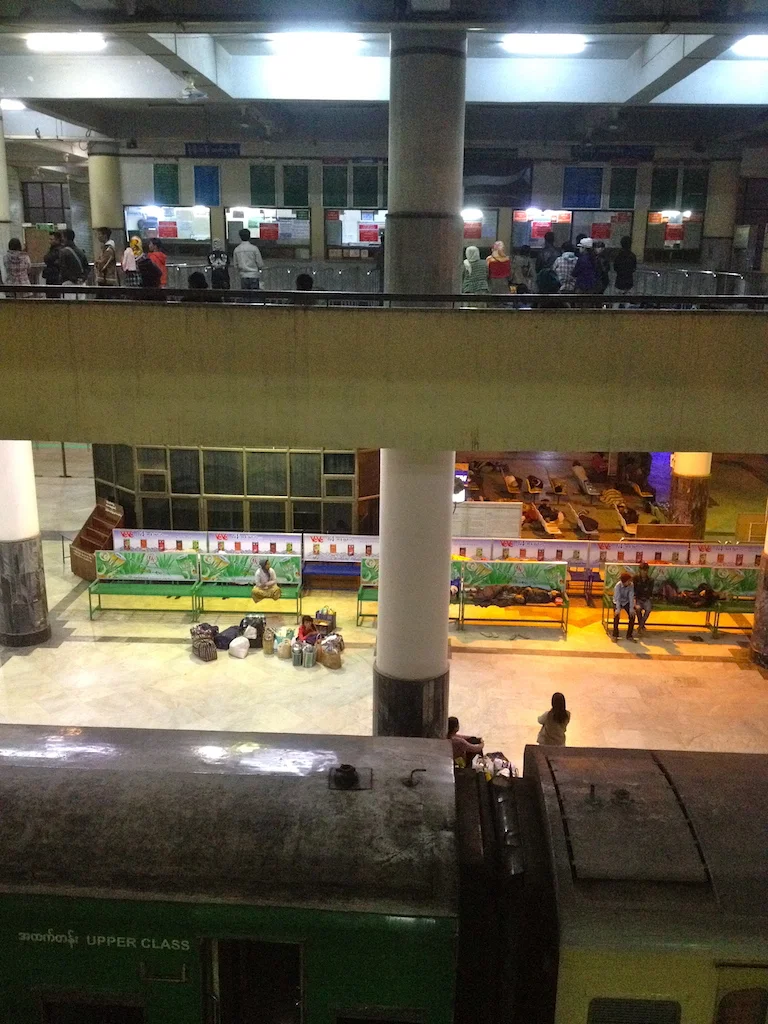 at the Mandalay train station
