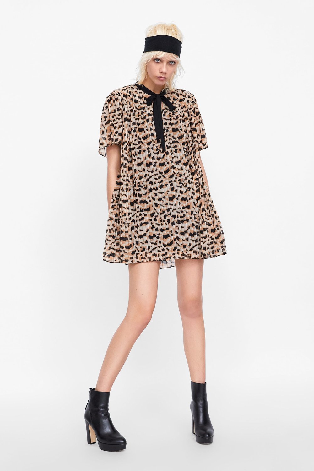 Zara: Animal Print Jumpsuit Dress