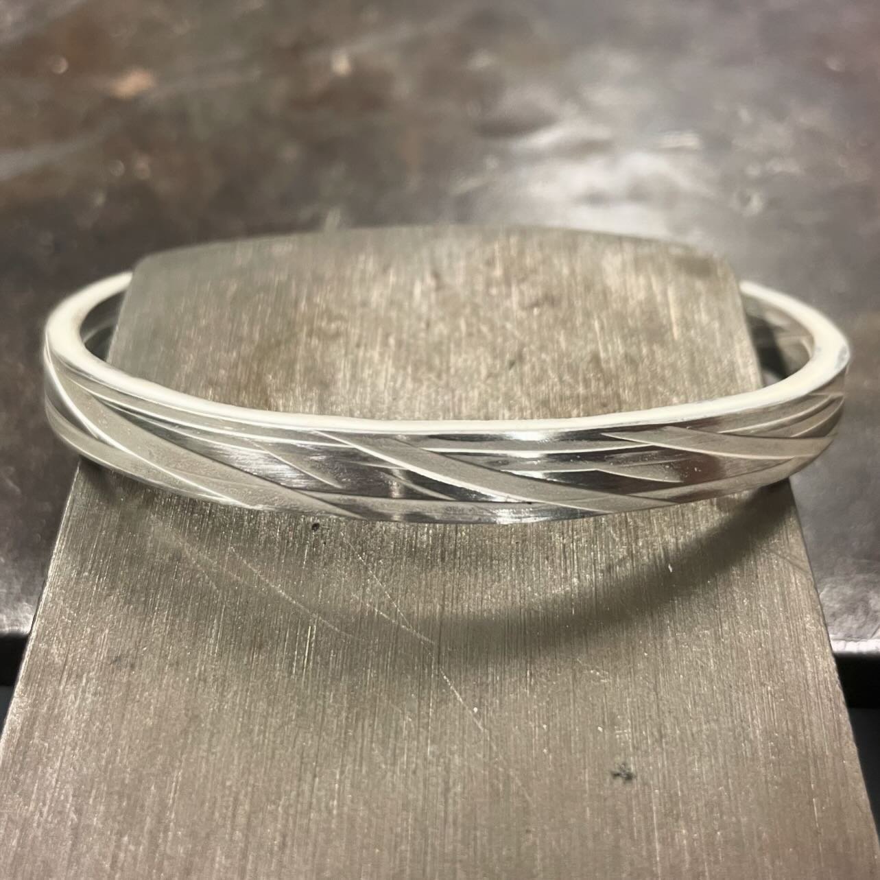 Bald designed silver cuff bracelet nearly finished. Might have to keep myself rather than sell this one!