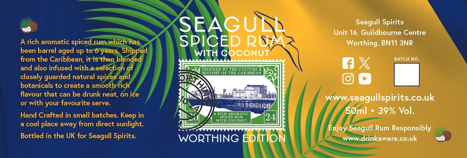 Seagull Rum&Coconut_Minature Label Worthing 2024.jpg