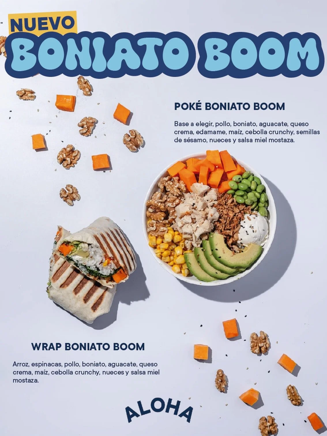BONIATO BOOM&bull;Nuevo pok&eacute; &amp; wrap con boniato y nueces😋 Ven a probarlo!!