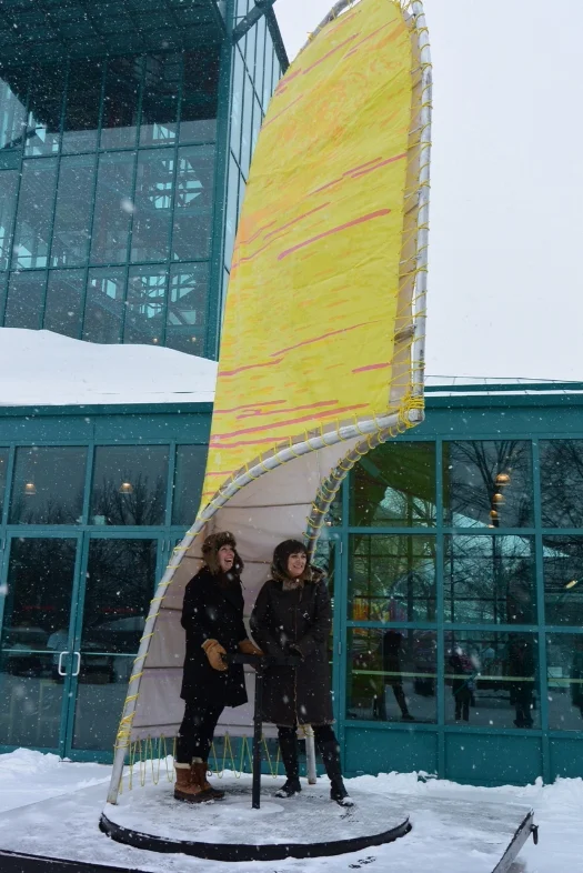  Warming Huts v.2014: An Art + Architecture Competition on Ice, is an open competition, endorsed by the Manitoba Association of Architects. This winning entry from the team of Kate Busby, Bella Totino and Michael Thicke brings together diverse experi