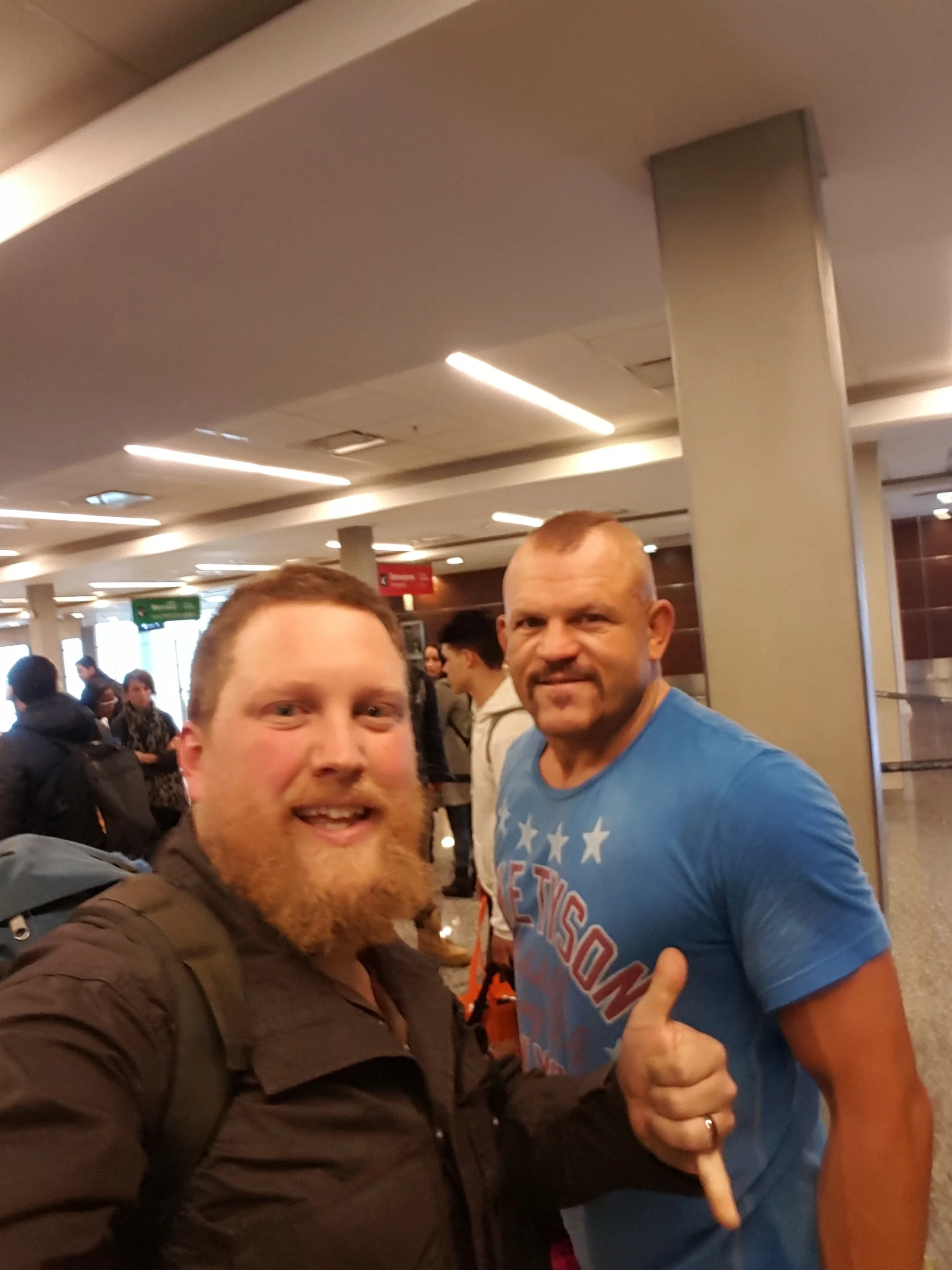 Iceman: Chuck Liddell when I bumped into him at the airport on my way to Patagonia. 