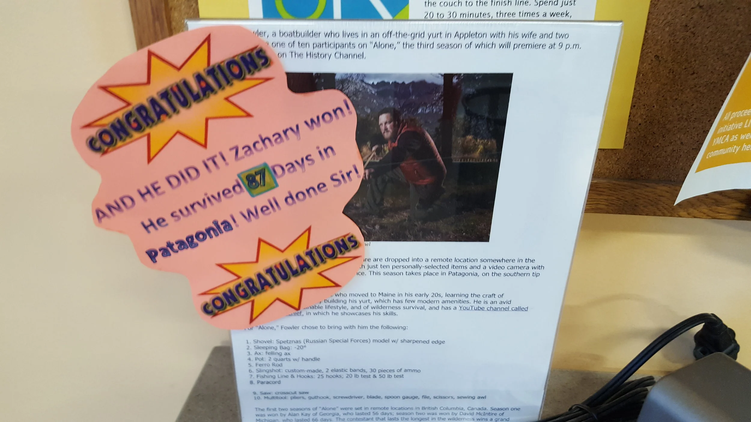 A surprise congratulations at the YMCA in Rockport! 