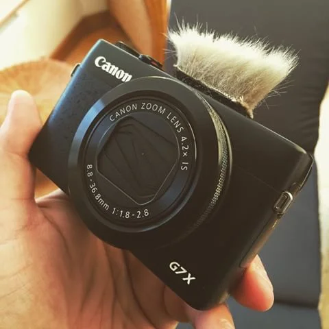 Little camera modification to my point-and-shoot. Added the what they call Dead cat the top to keep sound clean when filming outdoors. 