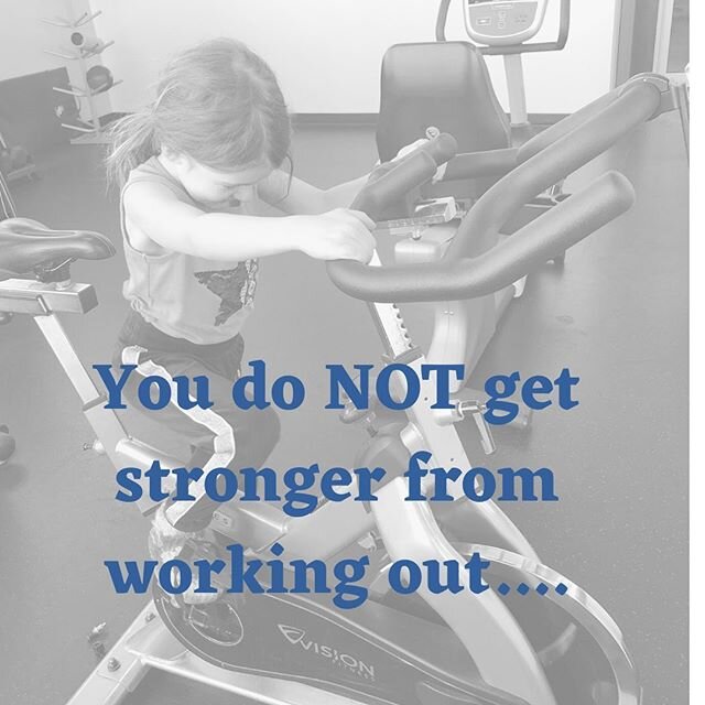 You get STRONGER from RECOVERING from a workout. 
I struggled to implement this concept at first after having kids. It was a humbling experience. It wasn&rsquo;t that my body wasn&rsquo;t strong enough to do the workout I wanted to do.&nbsp;&nbsp;It&