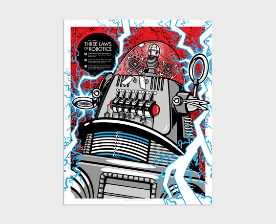 Robby The Robot Screen Printed Poster