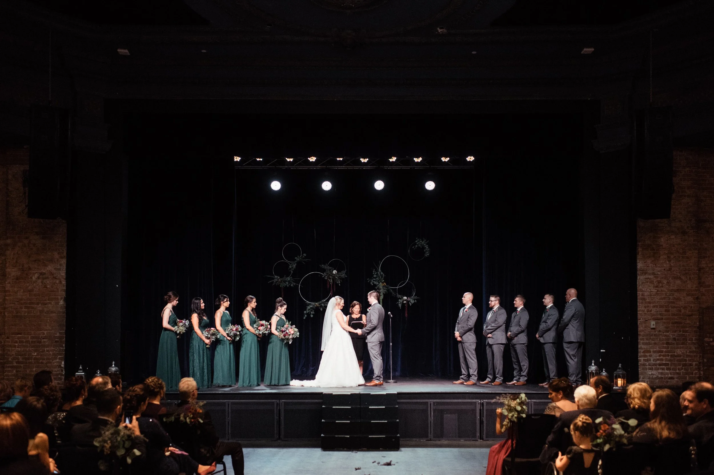 The floral and greenery hoops added just the right amount of drama to their ceremony. 