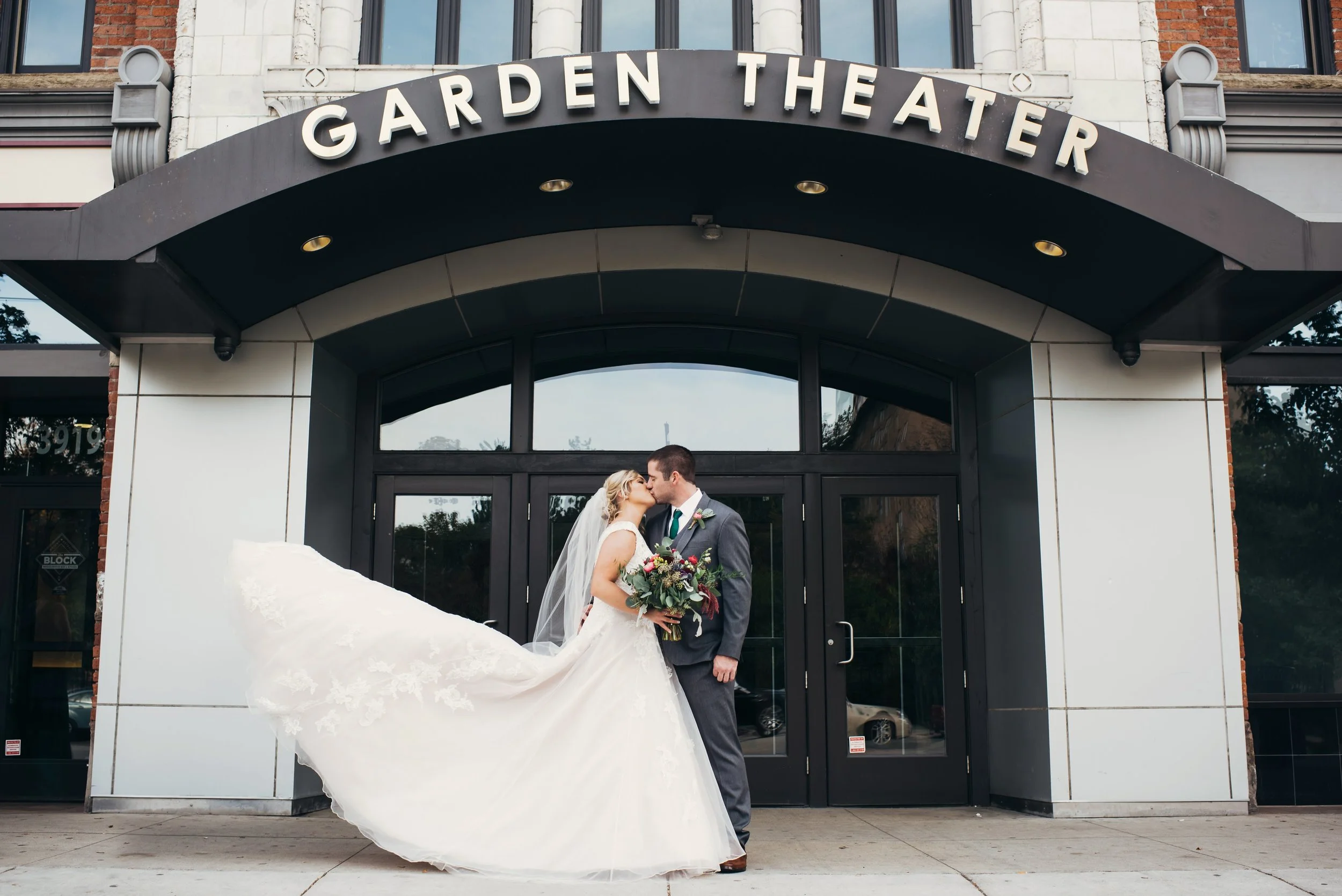 Not pictured: Bridesmaid frantically running out of the shot to make the gown float.