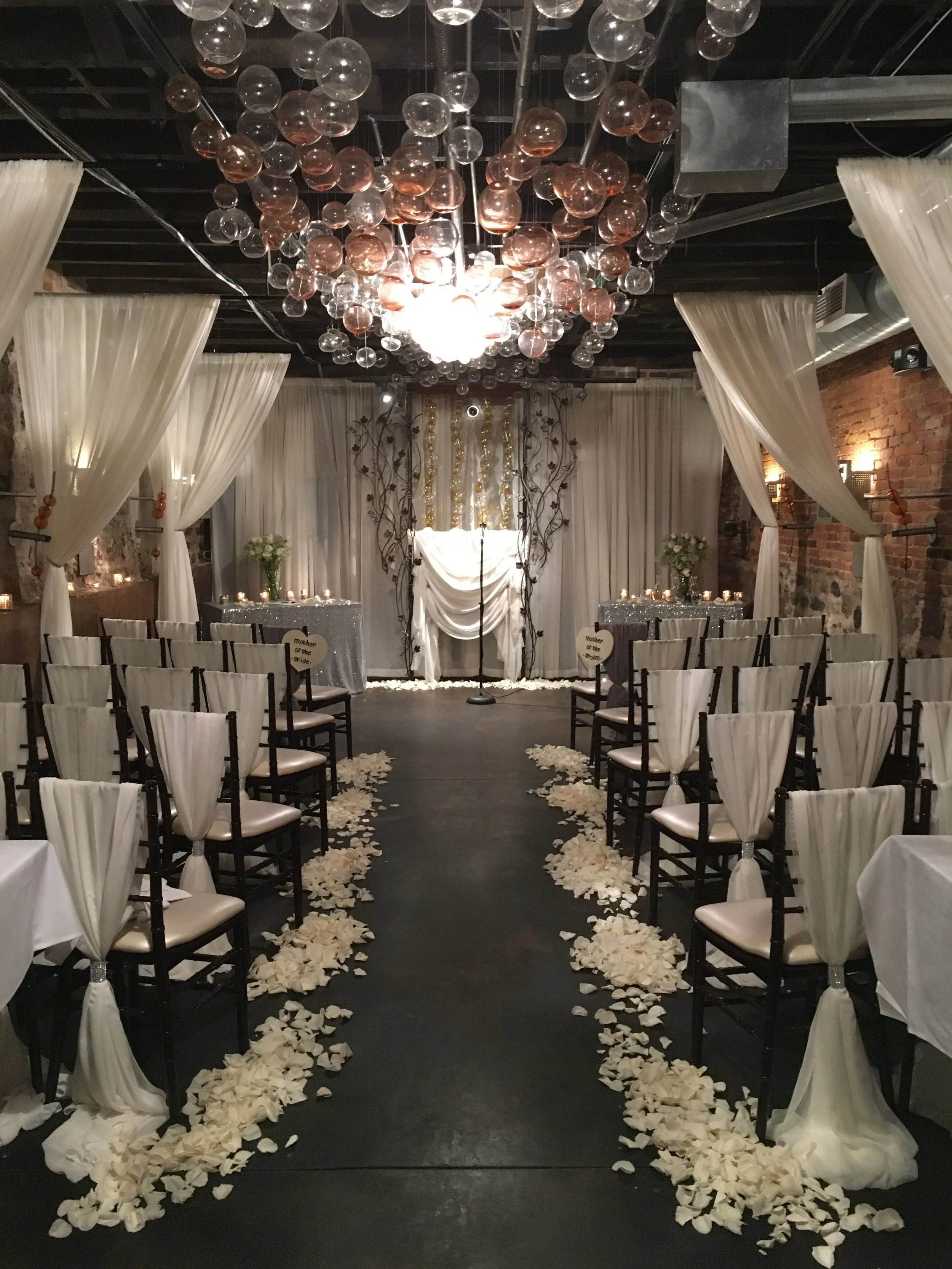 We love reminiscing over this romantic ceremony set-up! Just the right mix! 