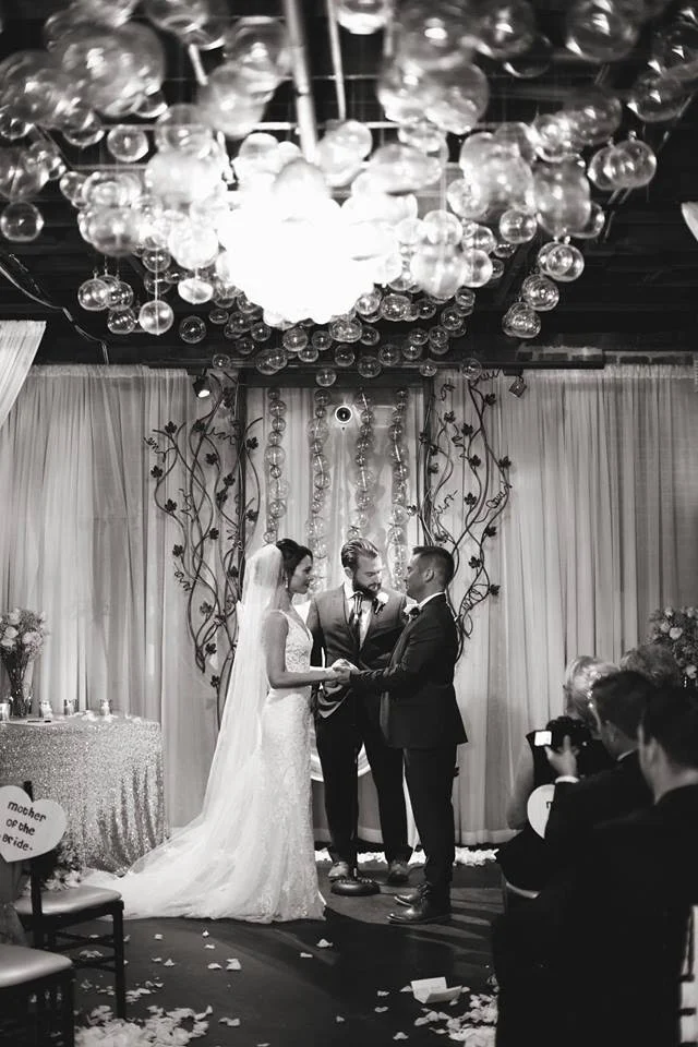 Their intimate wedding of 50 guests was officiated by Ian's younger brother, Richard. The couple wanted to be surrounded by those closest and dearest to them for their big day. 