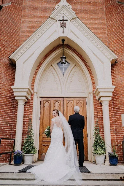 Capturing the excitement and anticipation before entering the church.