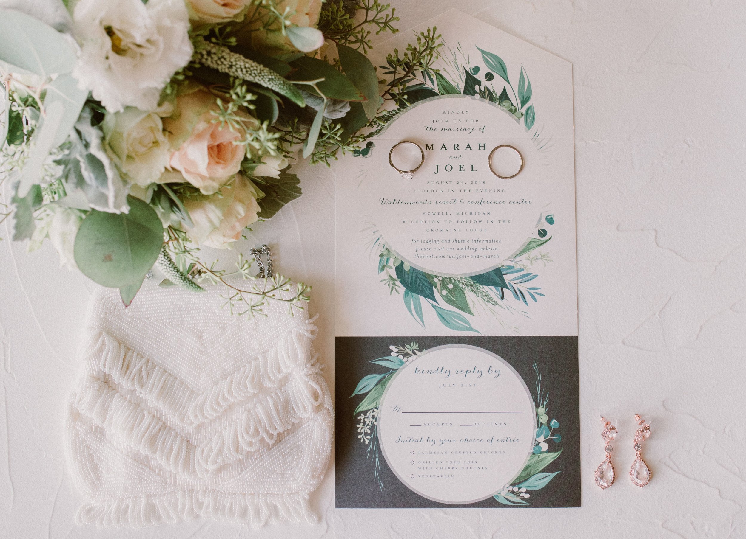 The perfect touch to this flat lay was Marah’s grandmother’s vintage beaded clutch
