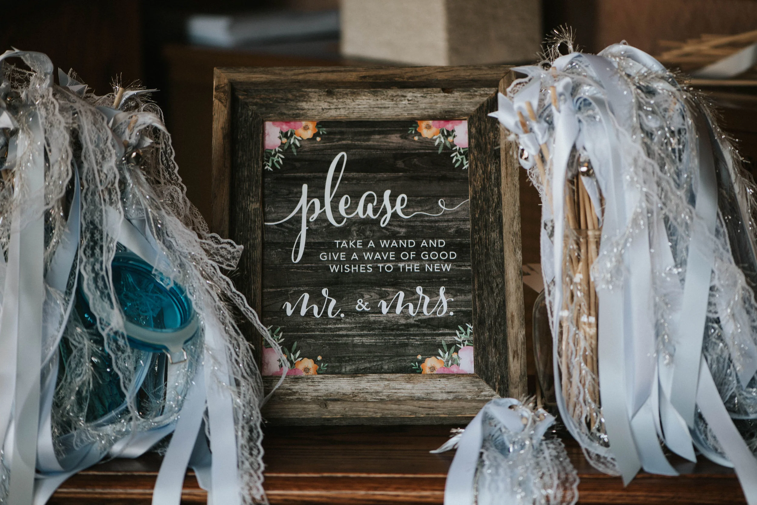 “Please take a wand and give a wave to good wishes to the new Mr. and Mrs.”