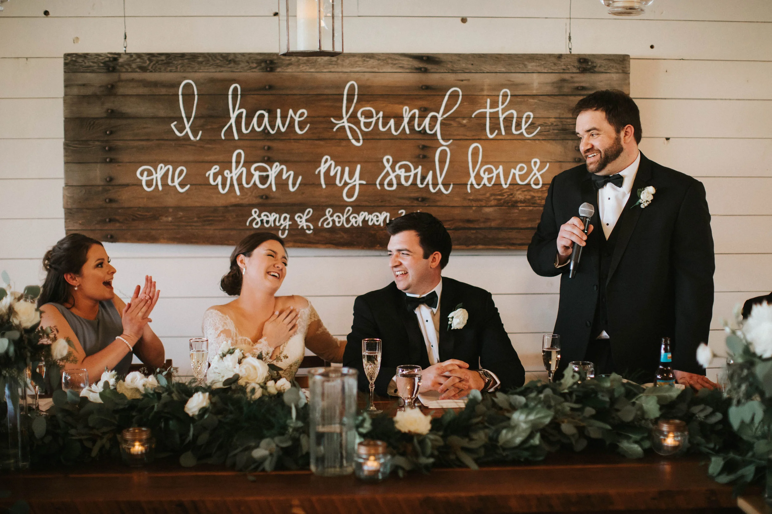 There was so much love for the happy couple from friends and family throughout the night. Especially during speeches.