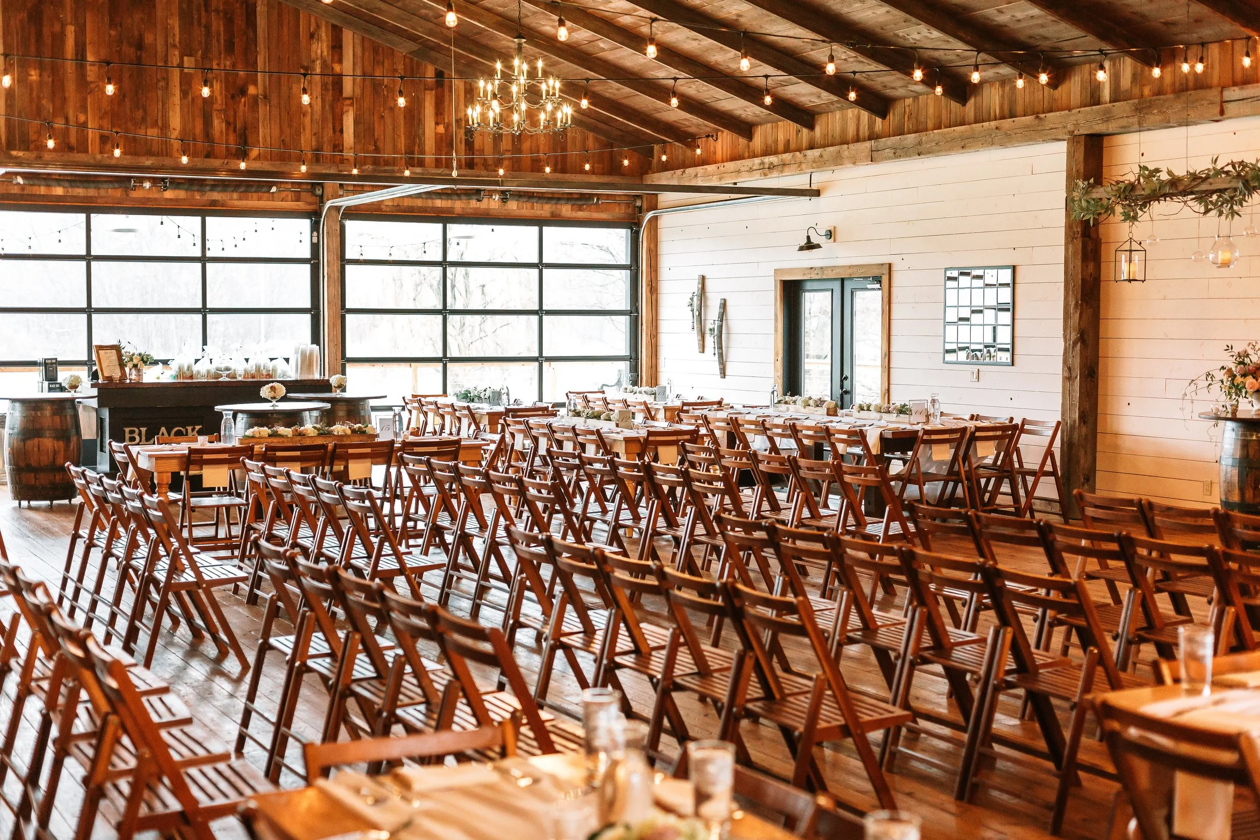 We created a mini audience area, so guests had the option of sitting there or at their assigned tables.