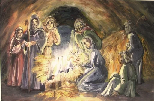 The Shepherds Visit Baby Jesus