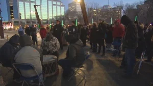 Several speakers and community leaders at a homelessness vigil last month said collaboration is needed to address the root cause of homelessness in Regina. (Glenn Reid/CBC)