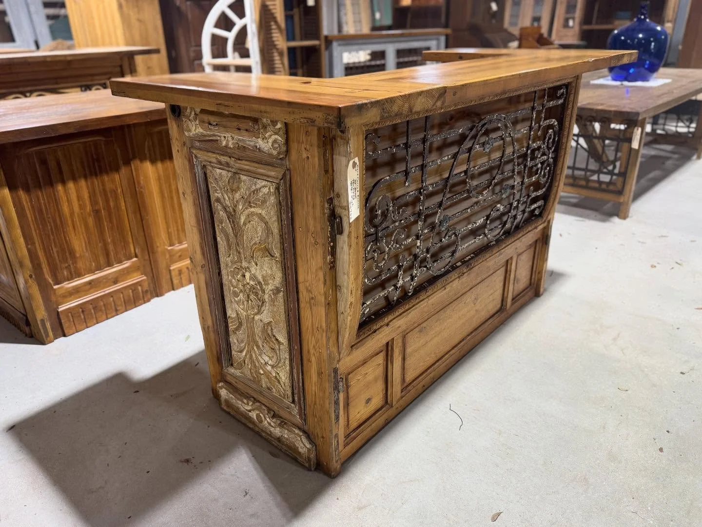 As promised!! Showing off the piece from our stories yesterday. 

Custom counters/bars coming out daily. Designed using our French antique architecturals, built and refinished in our workshop. Come see all the latest designs! Use as a personal bar, i