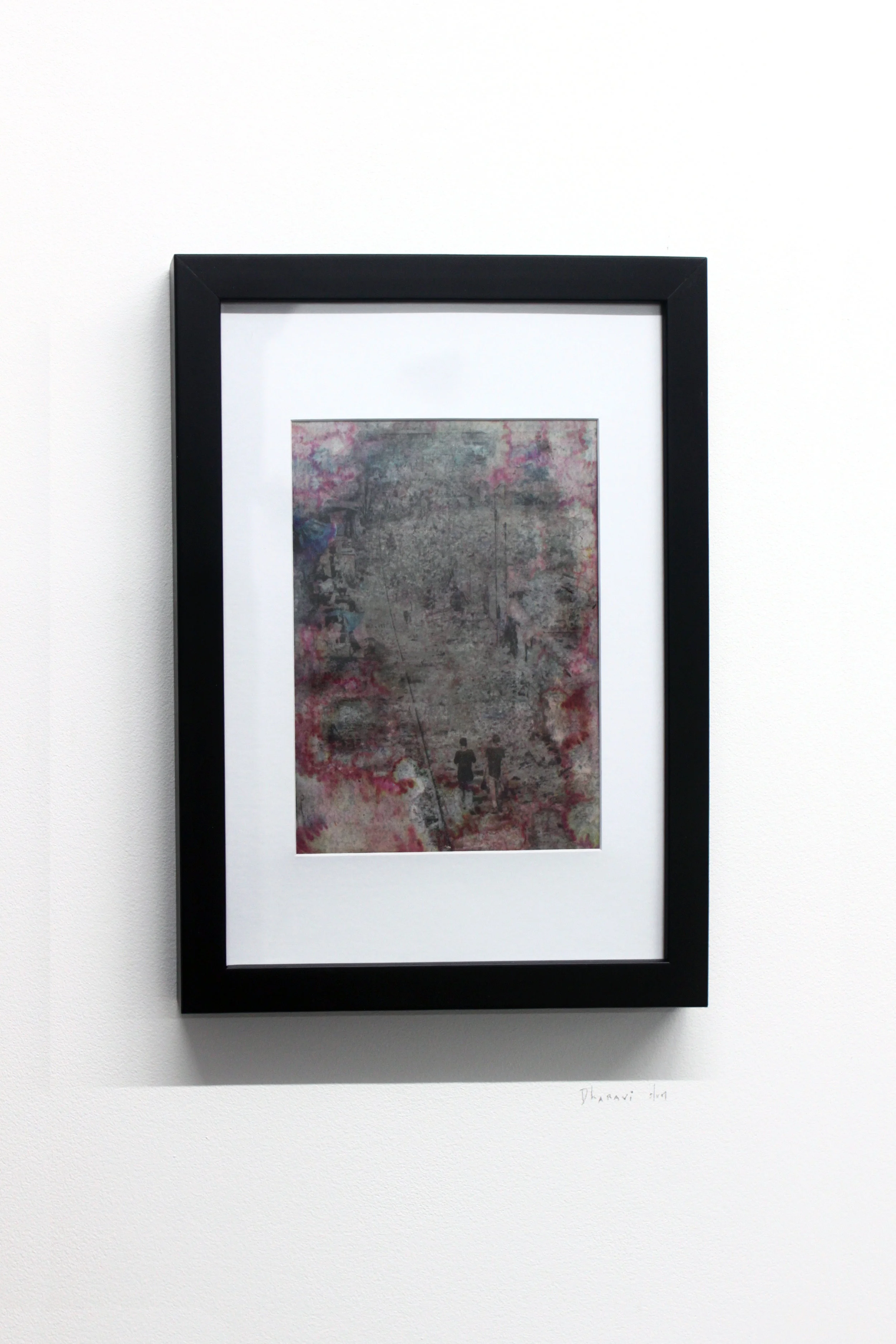 Edouard Burgeat, Train rails acid fragments, Dharavi slum, photographie argentine transférée sur acier, 21x15cm