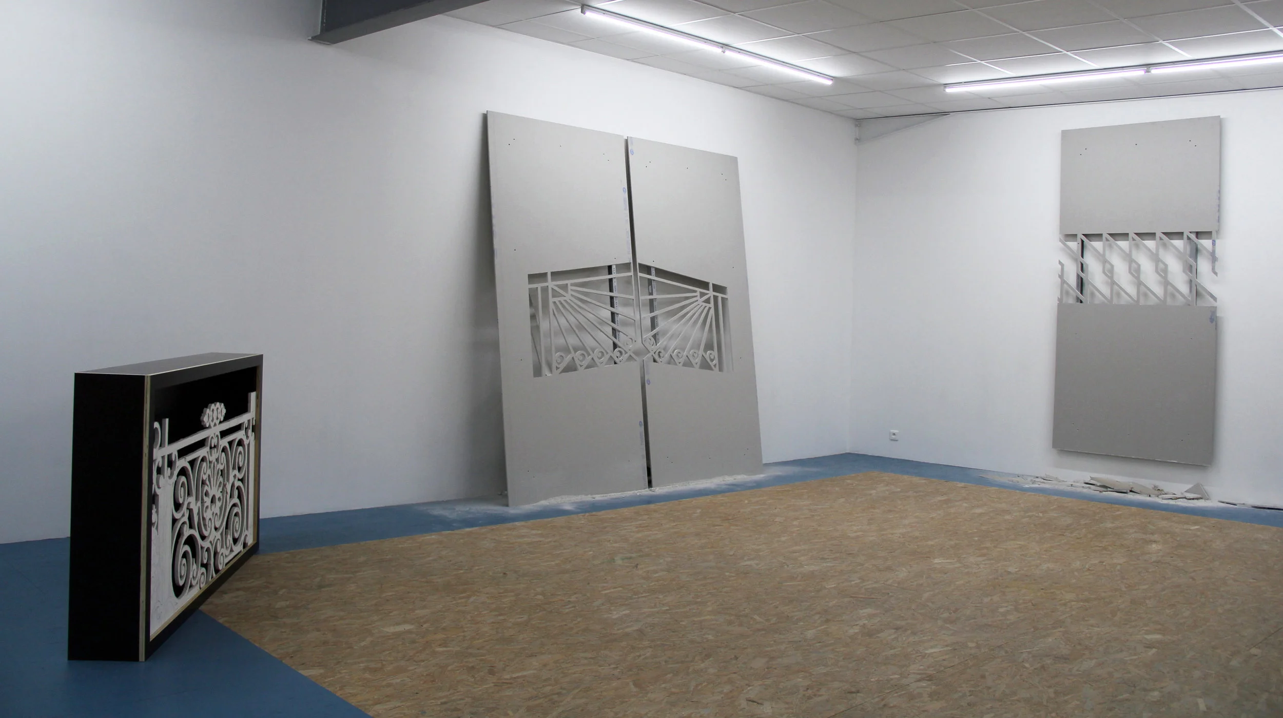 Exhibition view : Le syndrome du précipice , Hugues Loinard, Galerie Marchepied, 2018