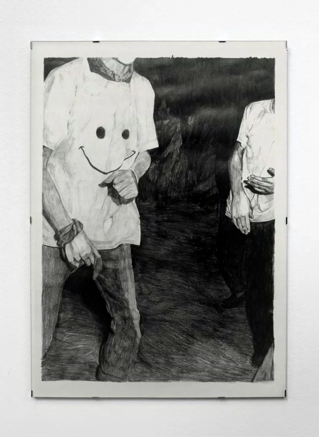 Louise Guerraud, A mob rises from the mud , 2018, série de 8 déssins (50 x 70 cm), graphite