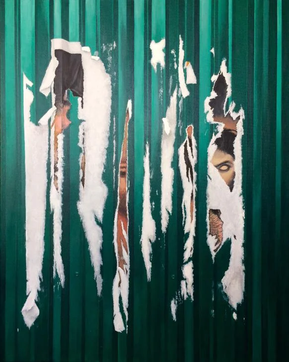 Martin Boissard, Stigmates à Kuala Lumpur, 2019, acrylique sur toile, 92 x 73 cm