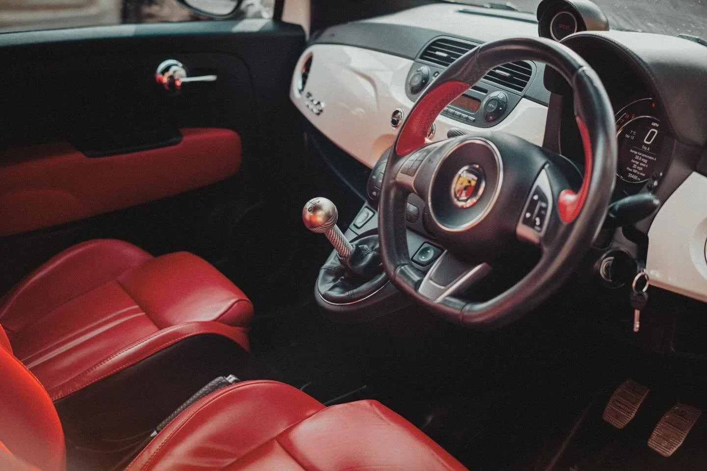 The rain clouds briefly parted today&hellip; time to take the #abarth595 out for a burn&hellip; #manualmode selected