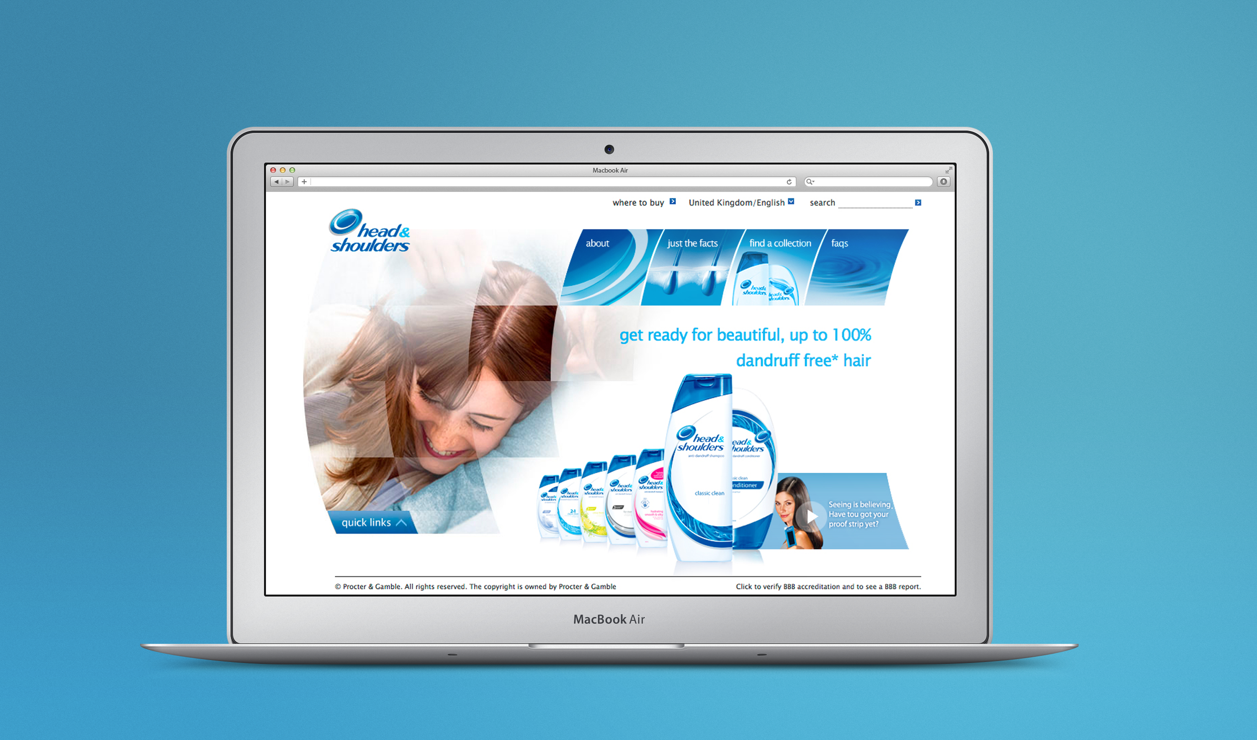 Procter & Gamble 'Head and Shoulders' website