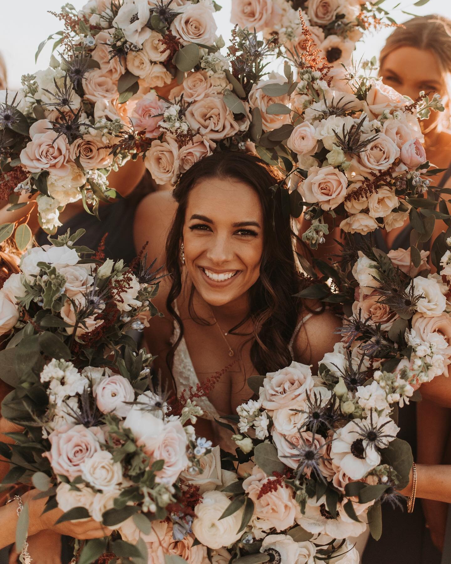 I am here for this &lsquo;halo of flowers&rsquo; trend around the bride!