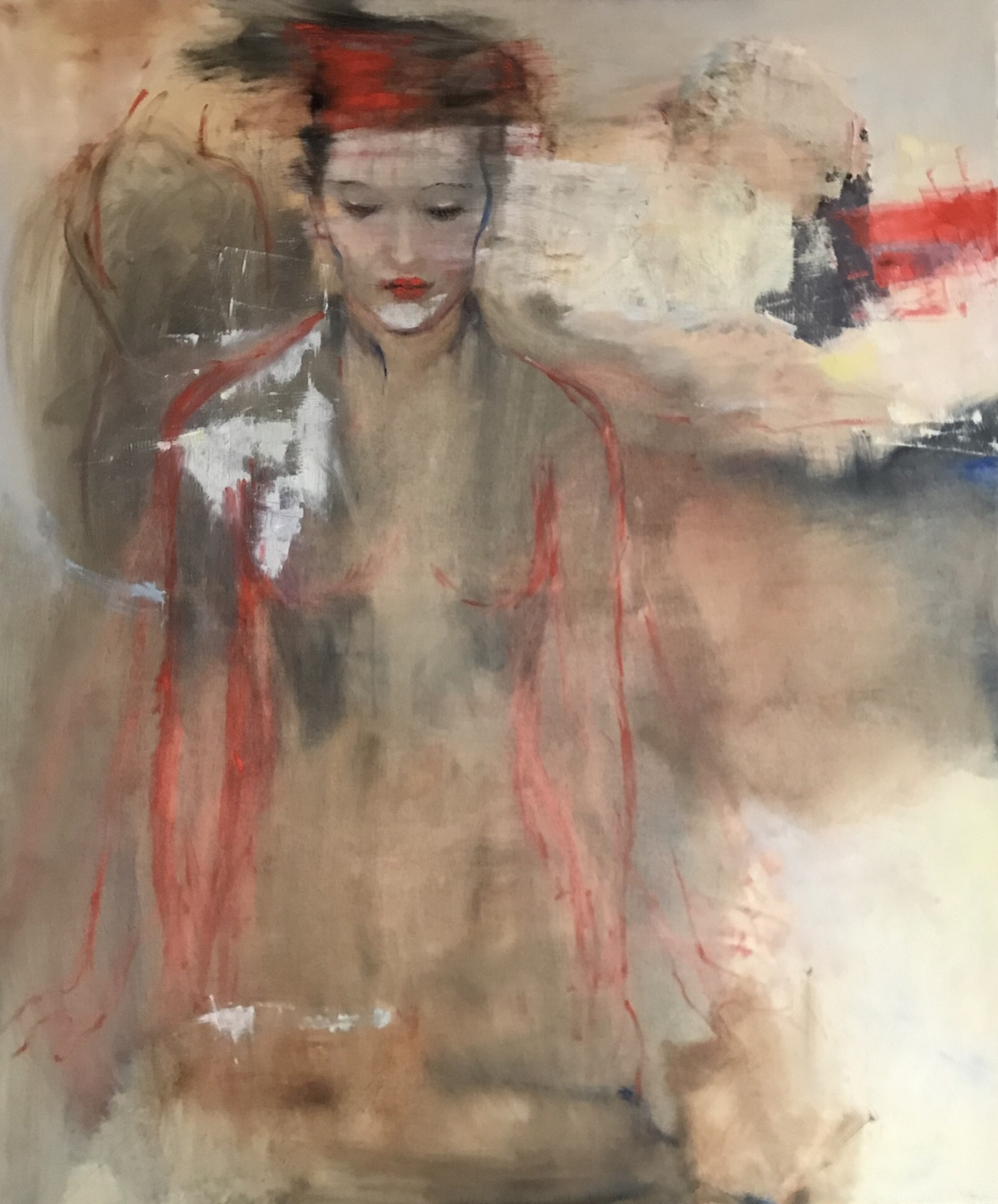 Serie “Pasajeros del tiempo “ olí on can as 1.50m x 1.20m 2019