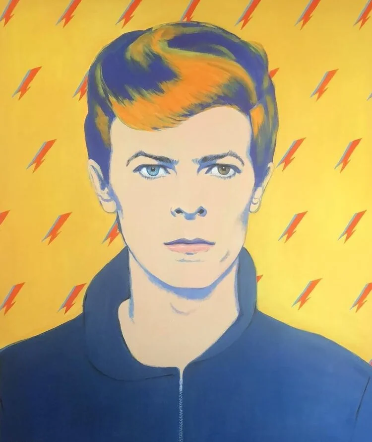 David Bowie” acrílic on can as 1.40m x 1.20m