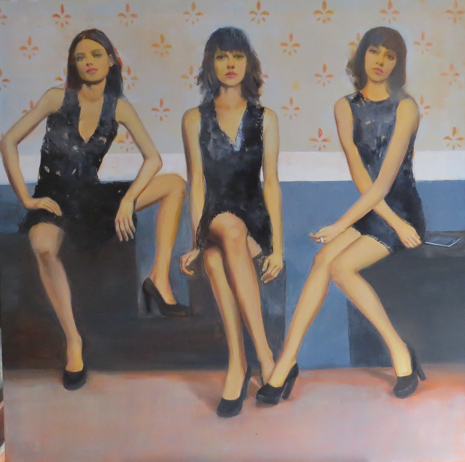 “Las chicas Margaritas “ olí on canvas 1.20m x 1.20m